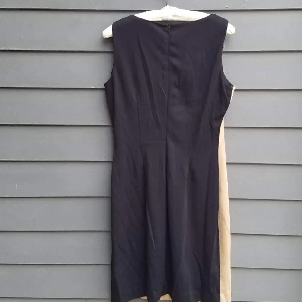 Lauren Ralph Lauren Camel/Black Sheath Dress Size 12